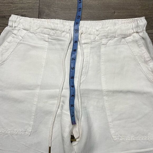 YFB Young Fabulous Broke Pants White Cotton Cropped Raw Hem Waist 30-31" - Picture 6 of 7